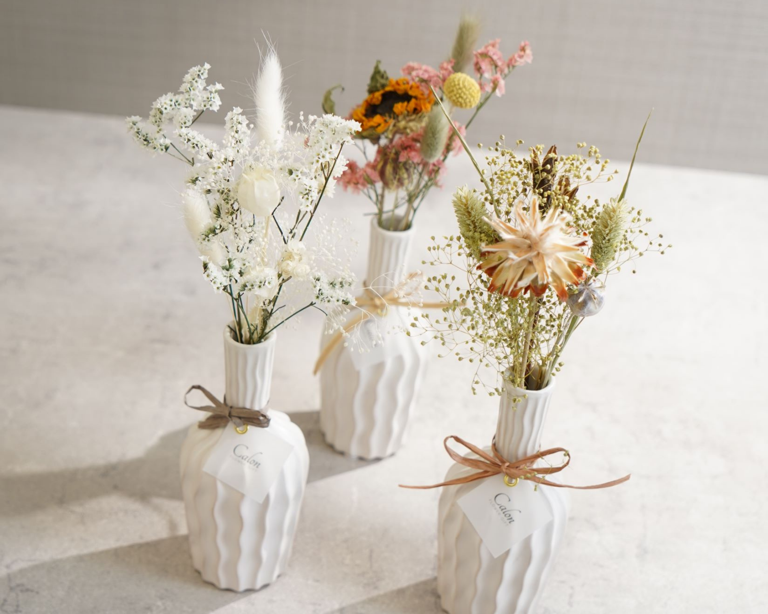 ドライフラワーの花瓶アレンジ