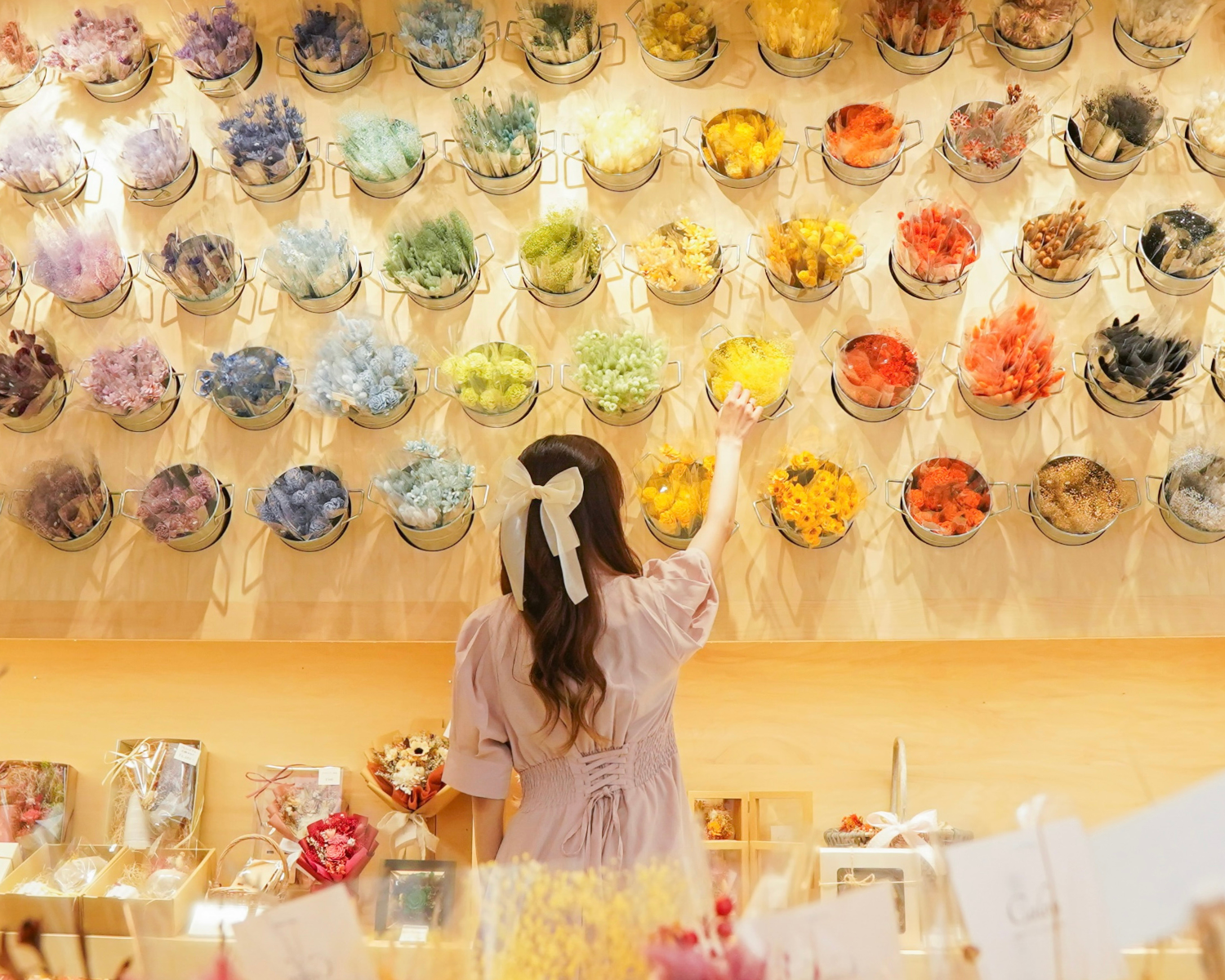 Calon DRY FLOWER銀座本店ワンコイン壁面フラワー